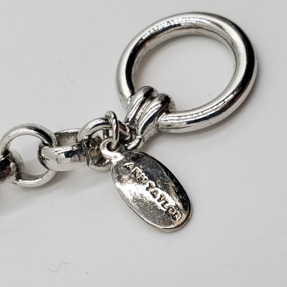 Ann Taylor Silver Aqua Faux Moonstone Bib Necklace - Picture 5 of 16